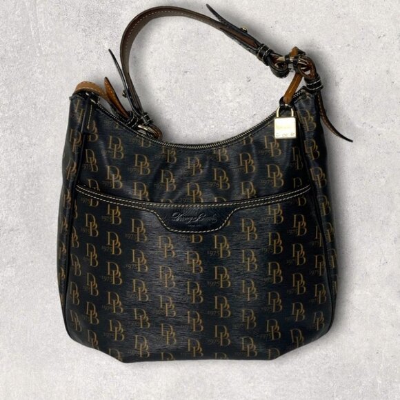 Dooney Bourke 1975 Signature East West Collins Handbag‎ Purse Brown Leather Bag - Picture 1 of 14